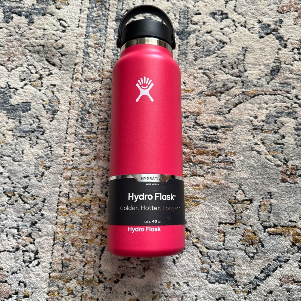 Hydro Flask Watermelon Pink Stainless Steel Water Bottle, 40 oz